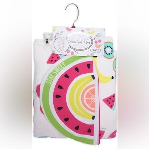 NEW, Girls Beach Towel & Swimsuit Bag Fruit Print Towel 28" x 58" Kids Wear
